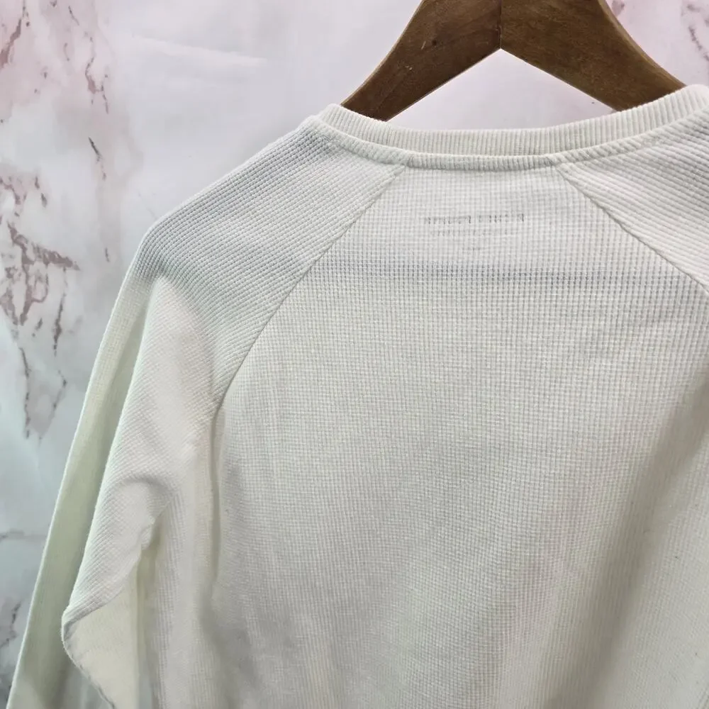 Richer Poorer Shirt Mens Small White Long Sleeve Thermal Waffle Long John